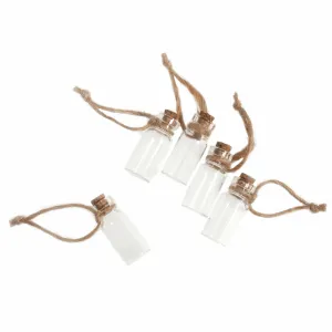 Clear Mini Bottles with Jute String (Pack of 5)
