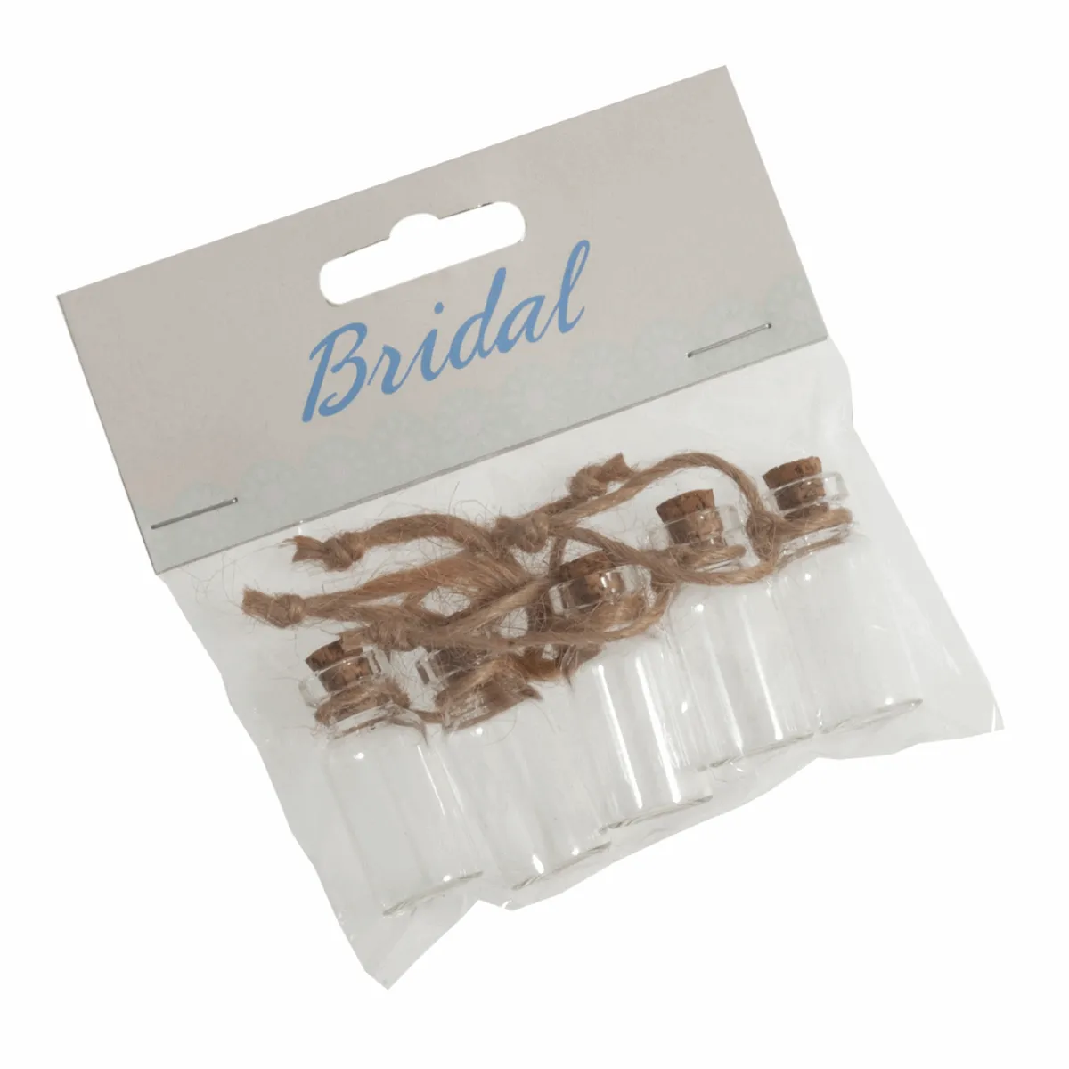 Clear Mini Bottles with Jute String (Pack of 5)