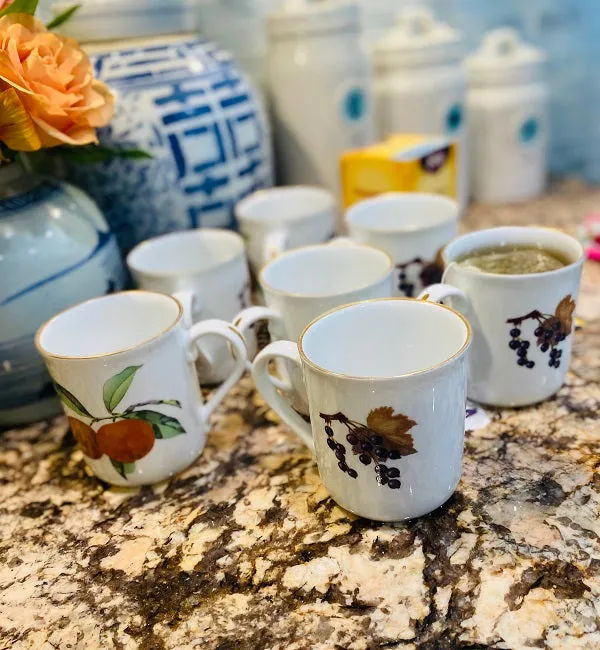 Coffee Mugs - Eavesham Royal Worchester Fruit Motif, Set of 7, England