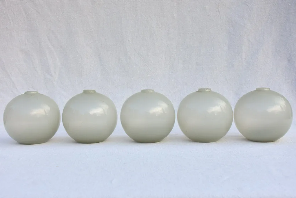 Collection of 10 Murano glass vases - opaque pale gray