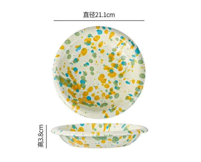 Creative Colorful Splash-ink dishes