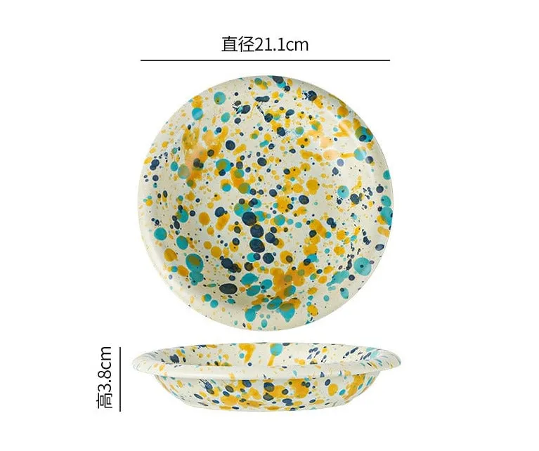 Creative Colorful Splash-ink dishes