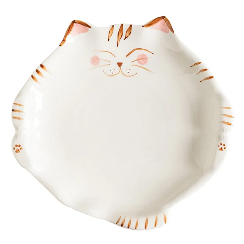 Cute Cat Shape Ceramic Plate