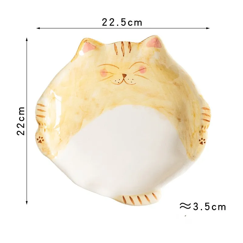 Cute Cat Shape Ceramic Plate