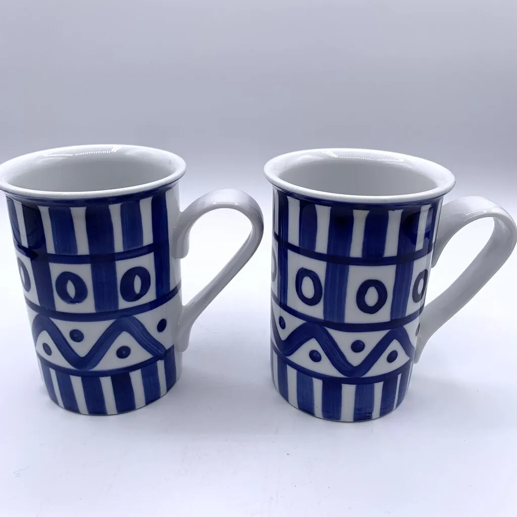 DANSK Arabesque Tall Mugs Set of 2 /hge