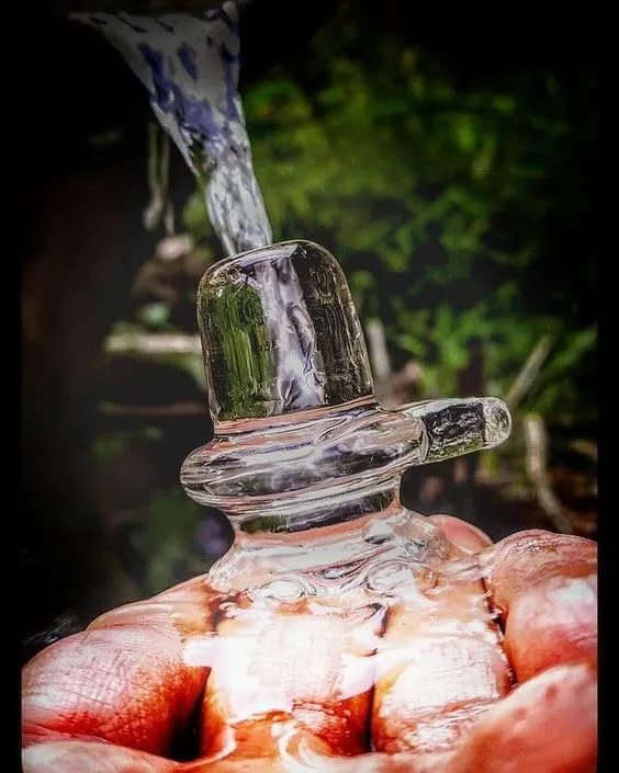 Denique shivling,Pure Crystal Shivling Lingam for Home Pooja Decorative Showpiece – Size 2 inch (Glass)