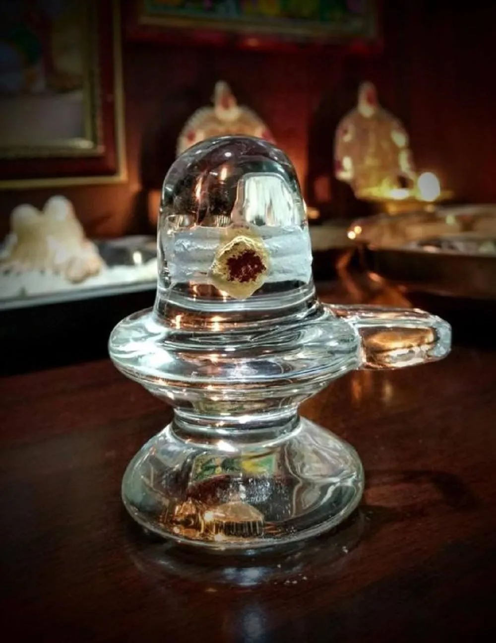 Denique shivling,Pure Crystal Shivling Lingam for Home Pooja Decorative Showpiece – Size 2 inch (Glass)
