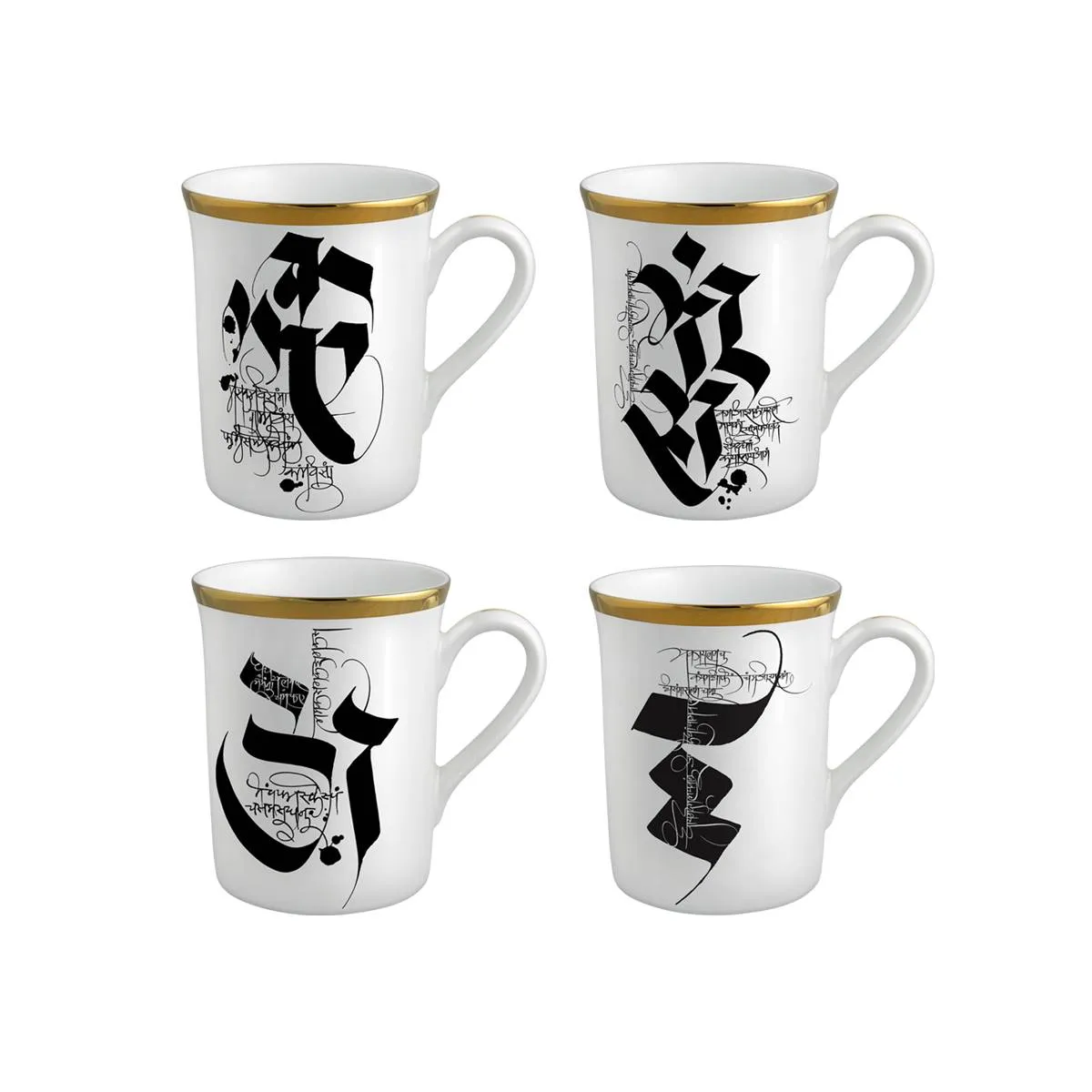 Devanagiri - Set of 4 coffee mugs