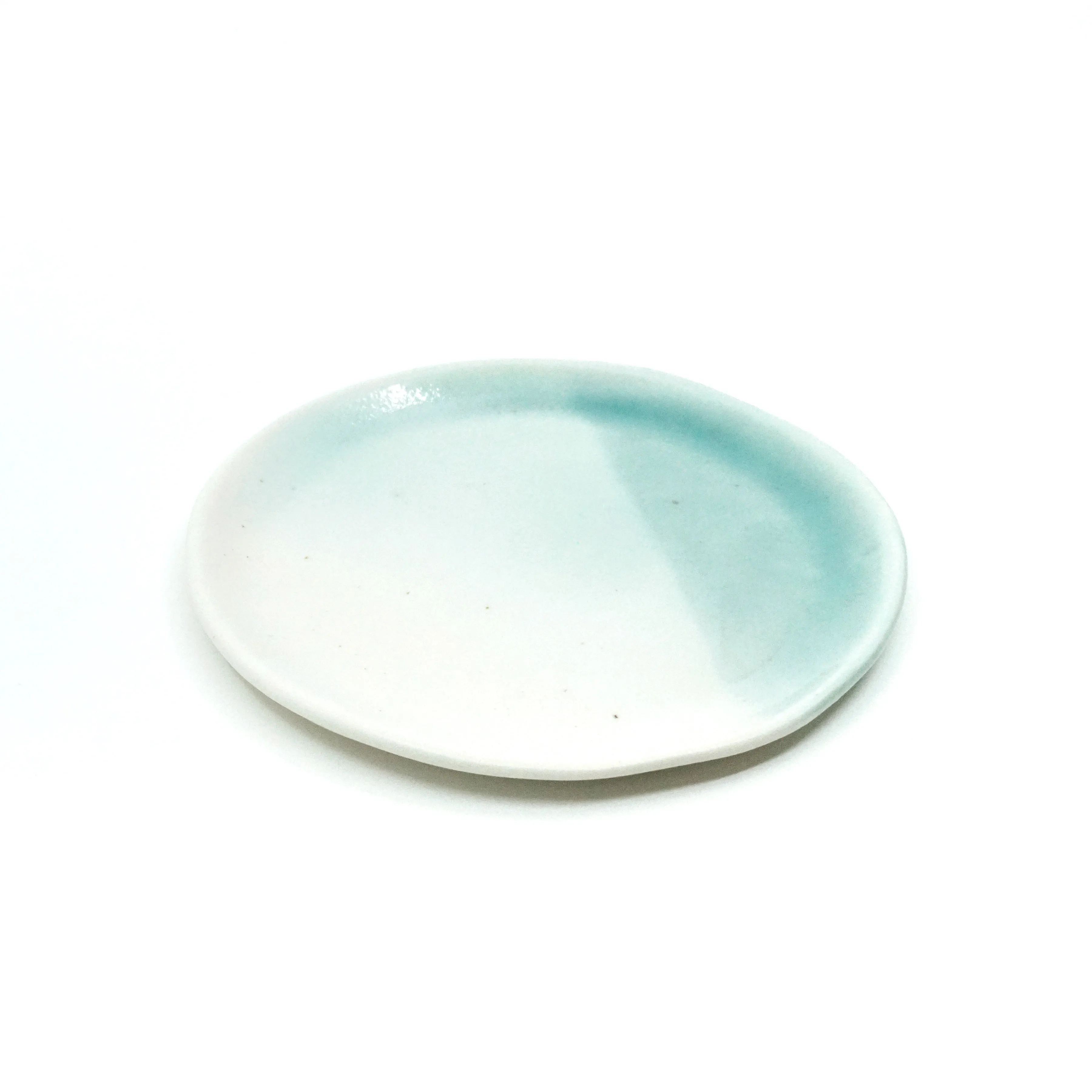 Dillard - White/Sea Glass - Medium Hand-formed Ceramic Trinket/Ring Dishes