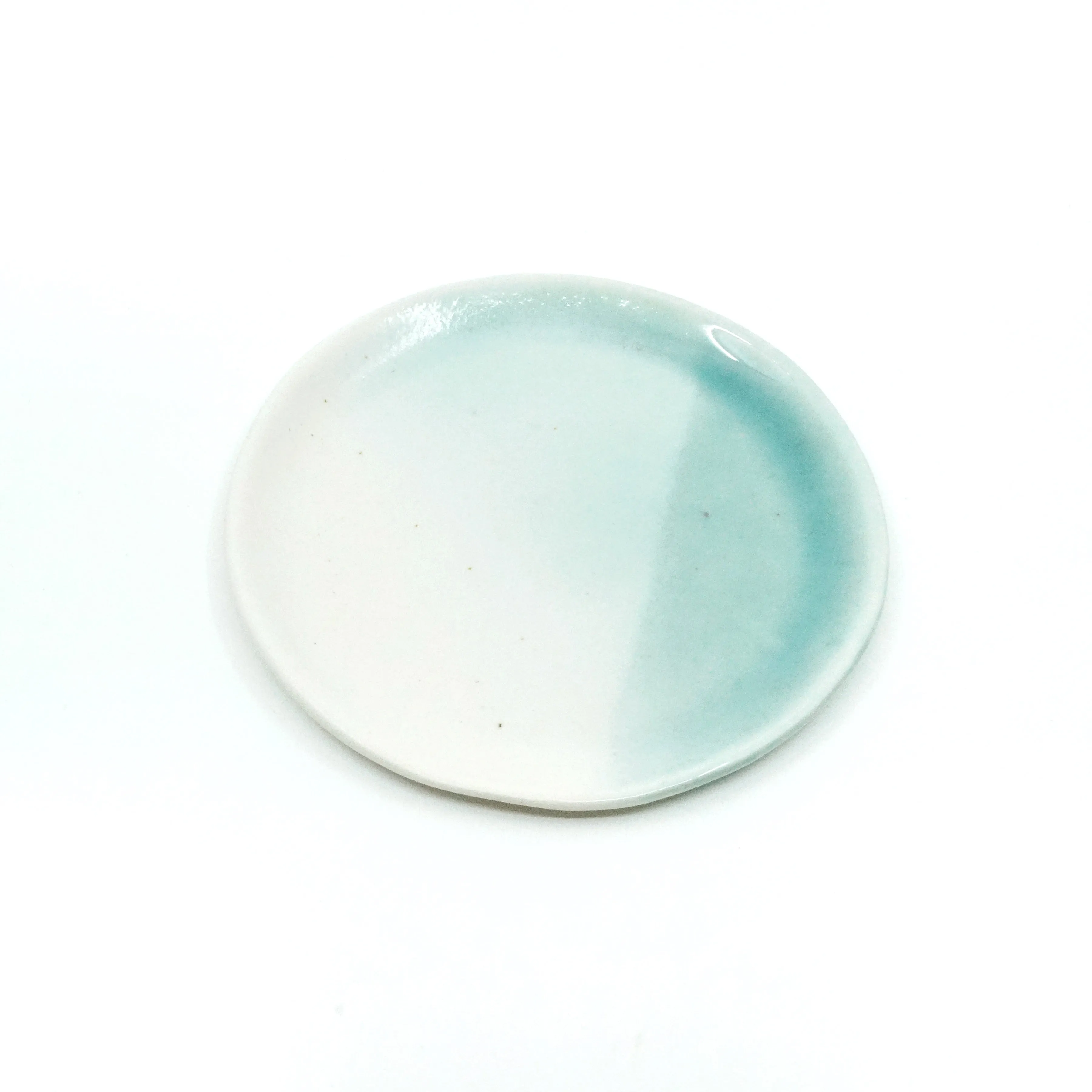 Dillard - White/Sea Glass - Medium Hand-formed Ceramic Trinket/Ring Dishes