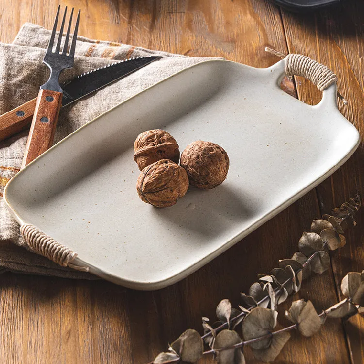 Double-Eared Ceramic Plate
