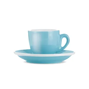 Espresso Parts Porcelain Espresso Cup & Saucer - Blue (2oz/70ml)