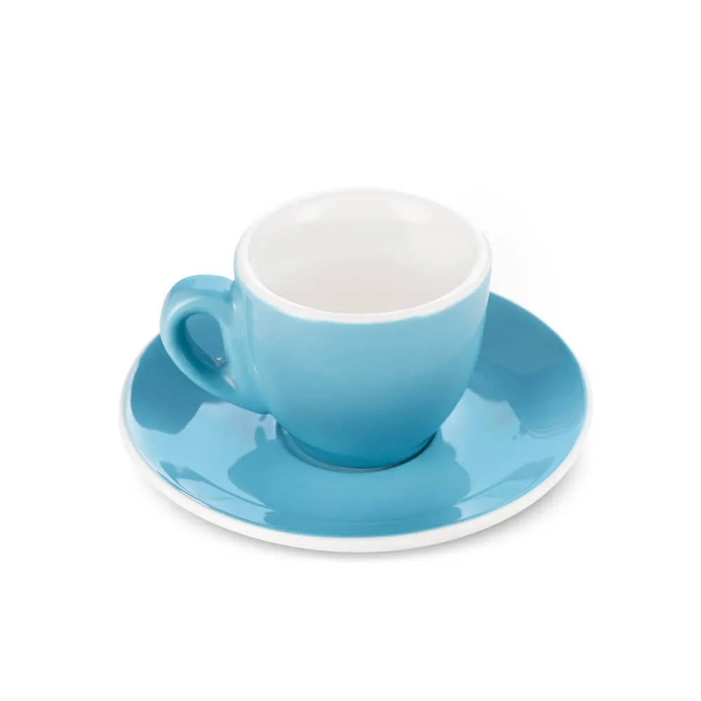 Espresso Parts Porcelain Espresso Cup & Saucer - Blue (2oz/70ml)