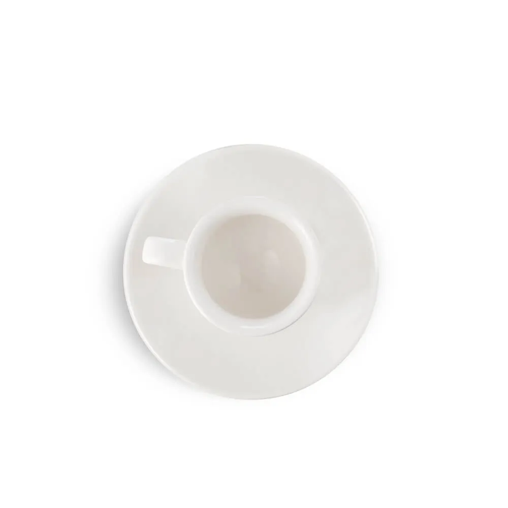 Espresso Parts Porcelain Espresso Cup & Saucer - White (2oz/70ml)