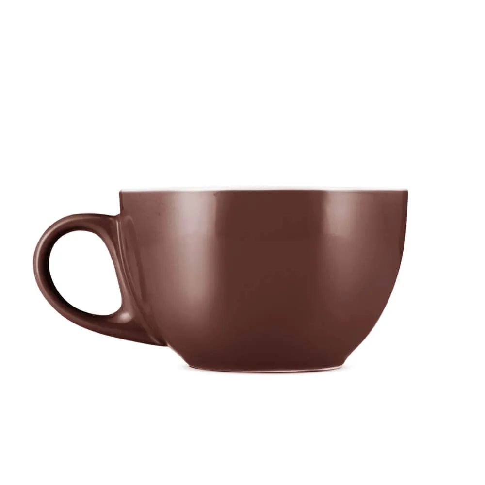 Espresso Parts Porcelain Latte Cup & Saucer - Brown (12oz/355ml)