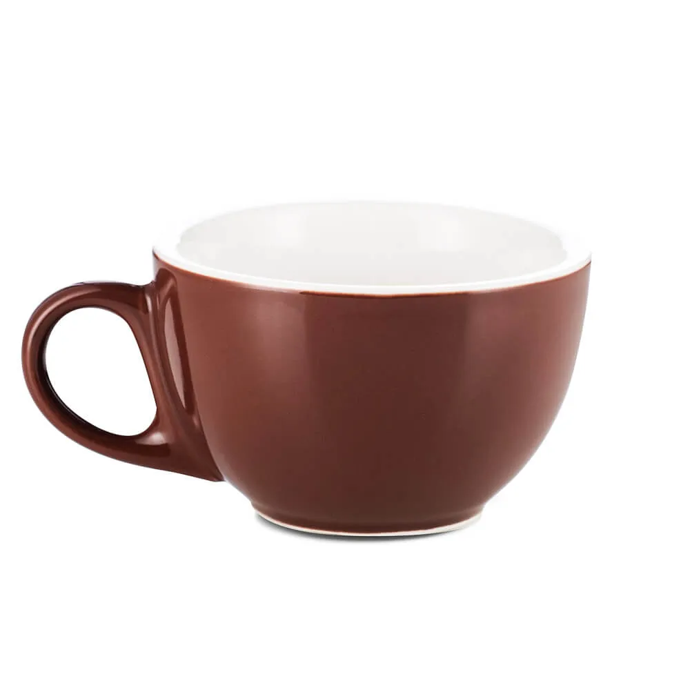 Espresso Parts Porcelain Latte Cup & Saucer - Brown (12oz/355ml)