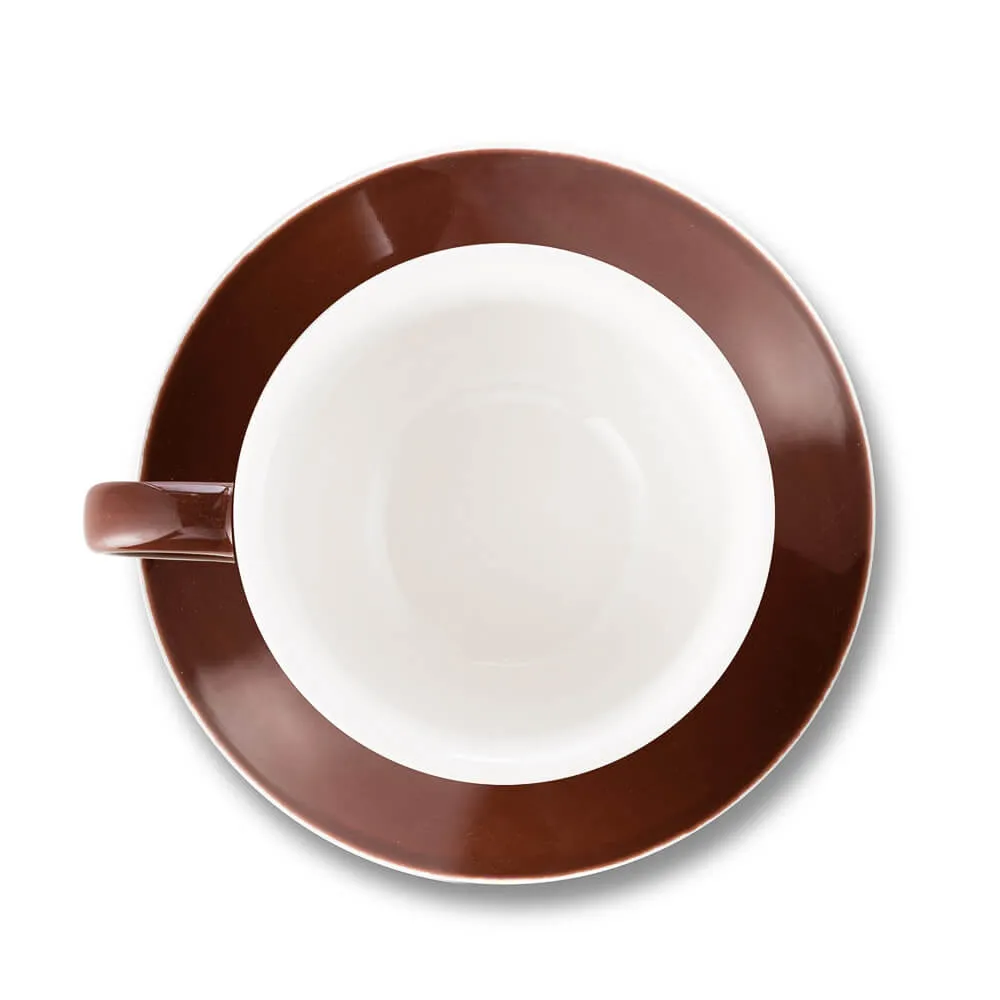 Espresso Parts Porcelain Latte Cup & Saucer - Brown (12oz/355ml)