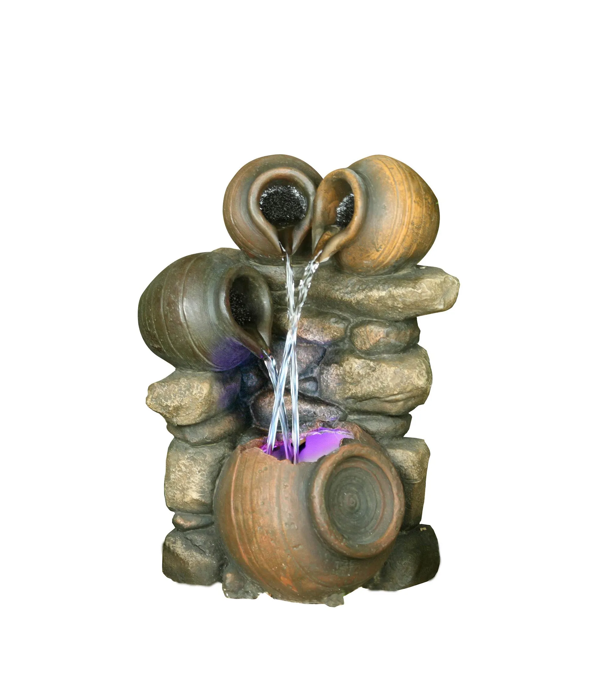 Fountain3 Jugs Pour Into One W/Rgb Light