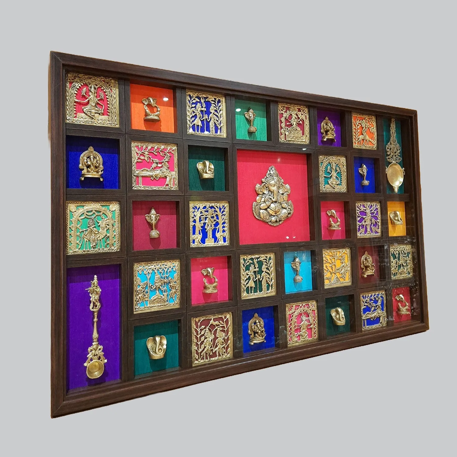 Ganesha & Dokra Art Frame 32 in x 51 in