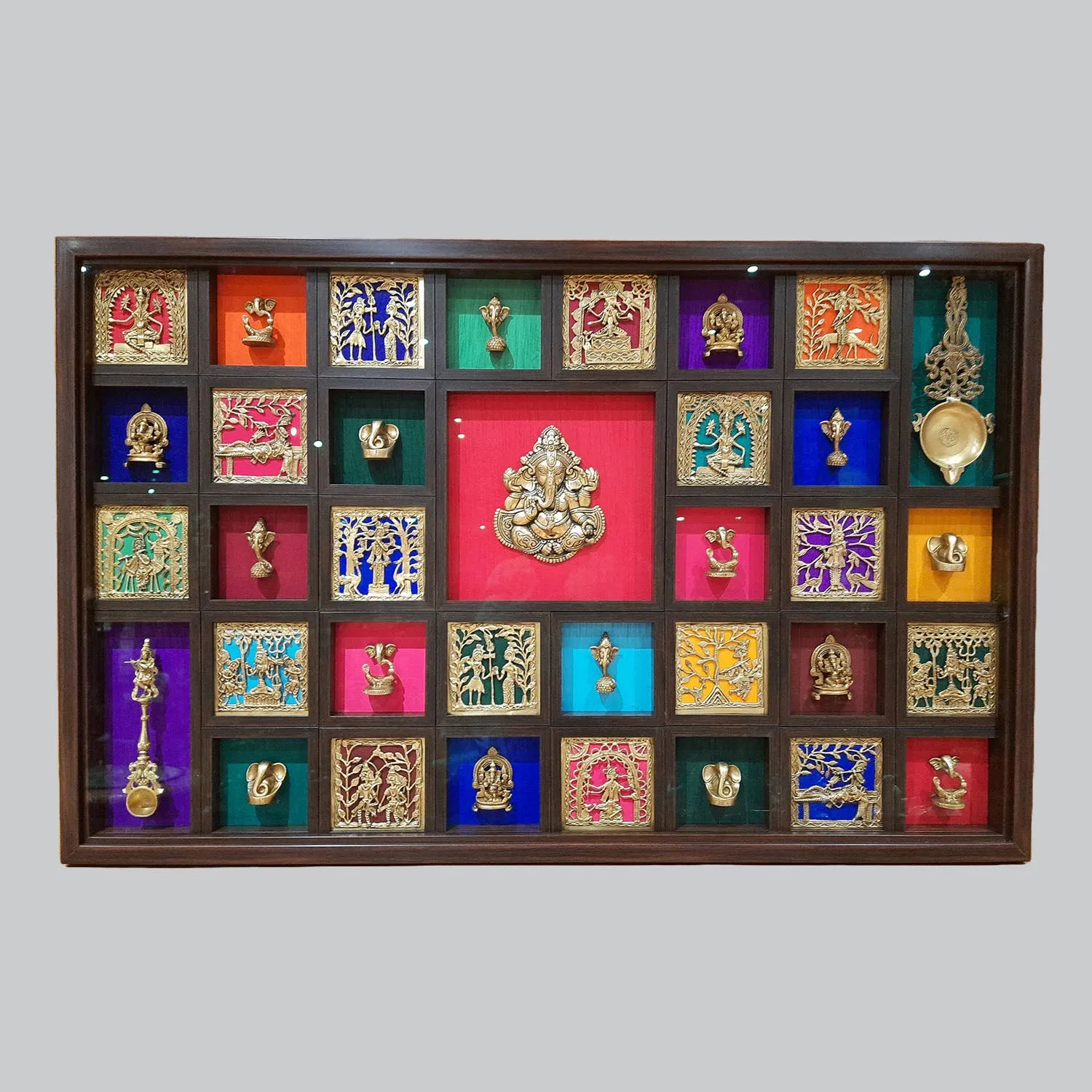 Ganesha & Dokra Art Frame 32 in x 51 in
