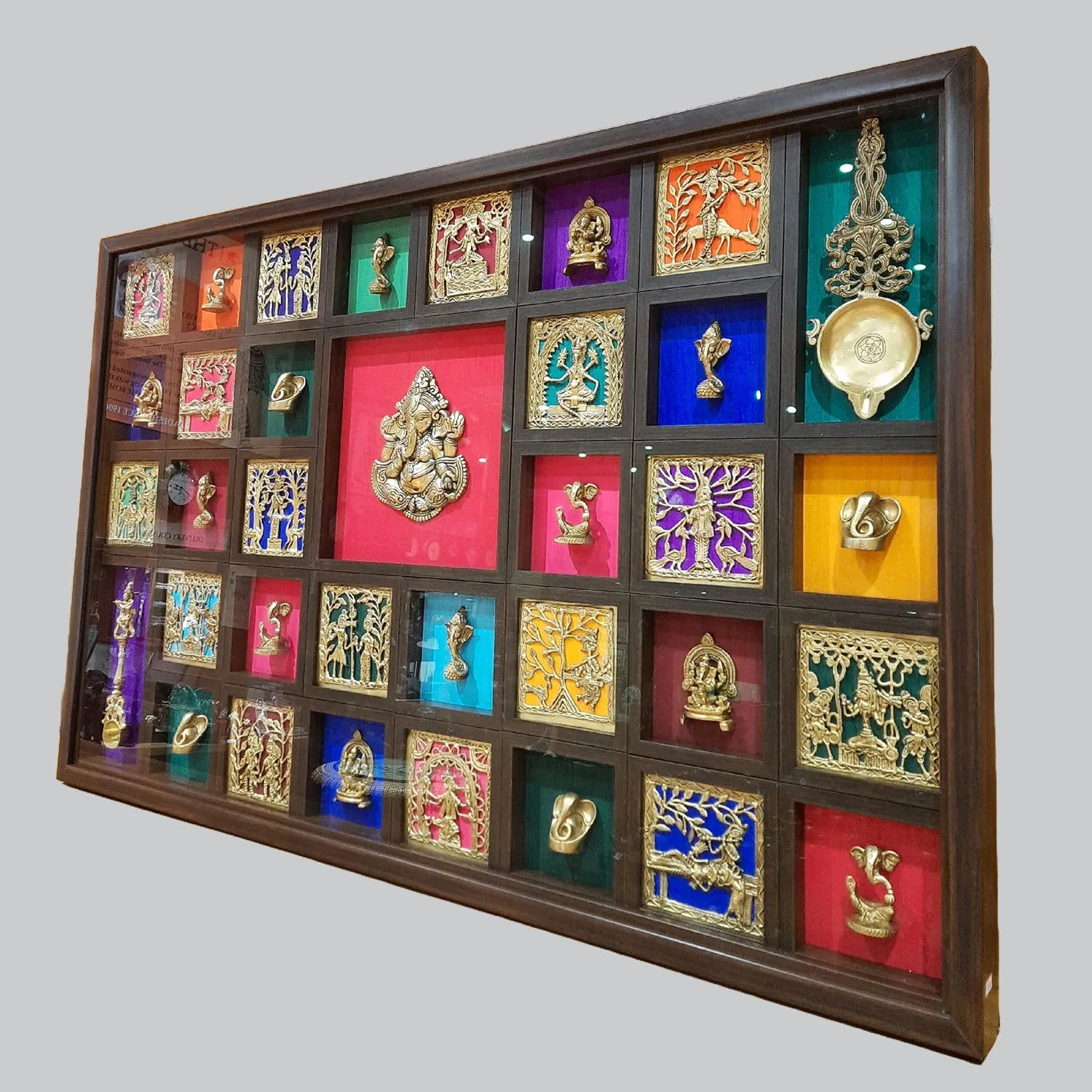 Ganesha & Dokra Art Frame 32 in x 51 in