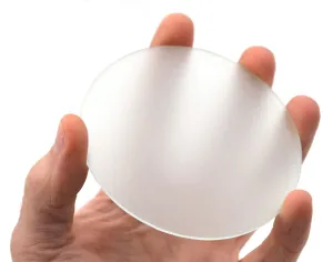 Gas Jar Cover, 3.5" - 1.7mm Thick - Frosted Glass, One Side Ground - Jar/Beaker Cover - Eisco Labs