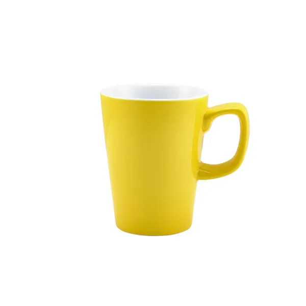 Genware Porcelain Yellow Latte Mug 34cl/12oz