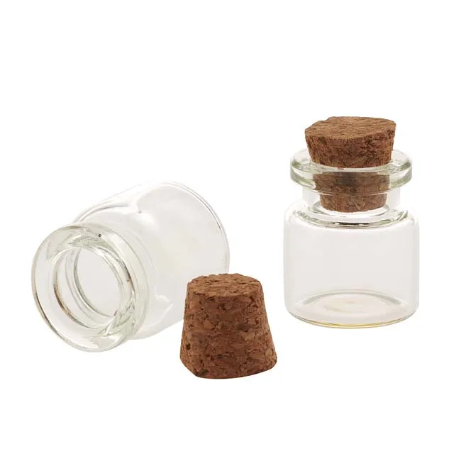 Glass Bottle With Cork 25x22mm (2 pcs)