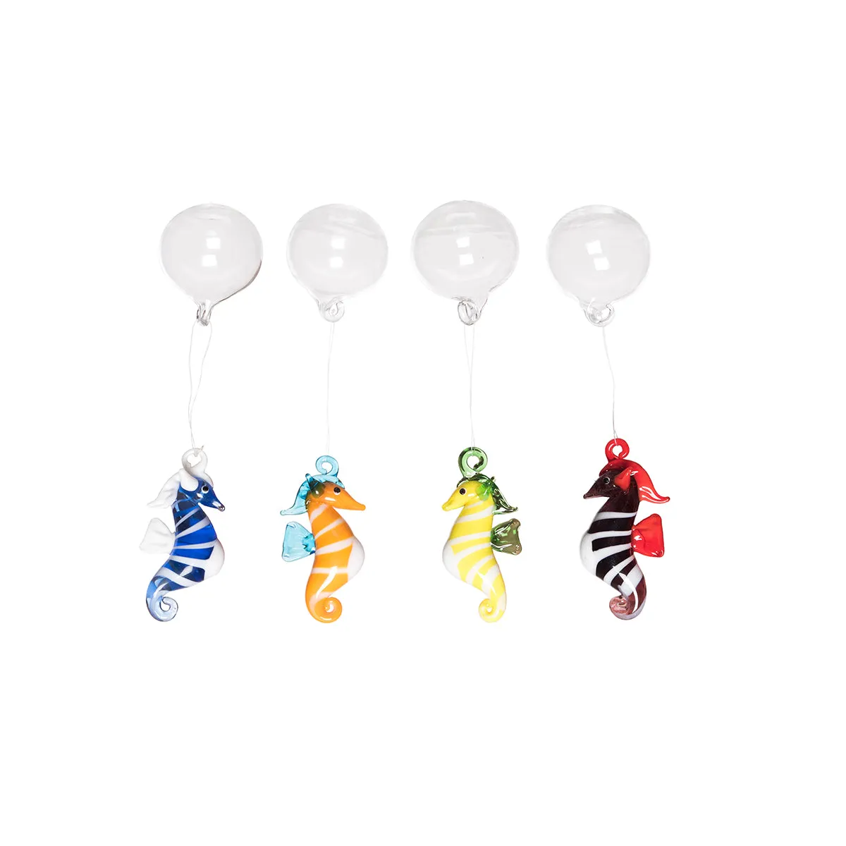 Glass Seahorse Figurines, Asst. of 4