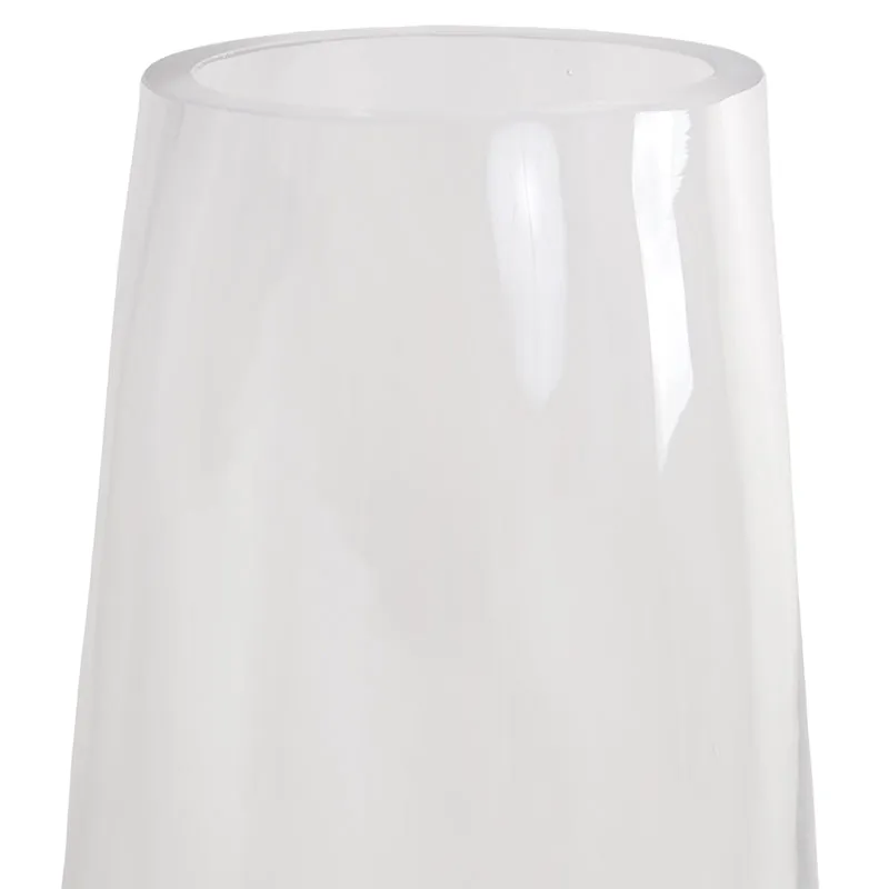 Glass Tapered Cylinder Vase, 12" H x 6.3" Dia
