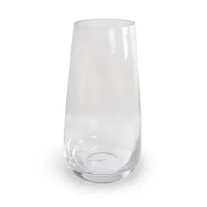 Glass Tapered Cylinder Vase, 12" H x 6.3" Dia