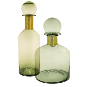 Green Glass Statement Apothecary Bottles
