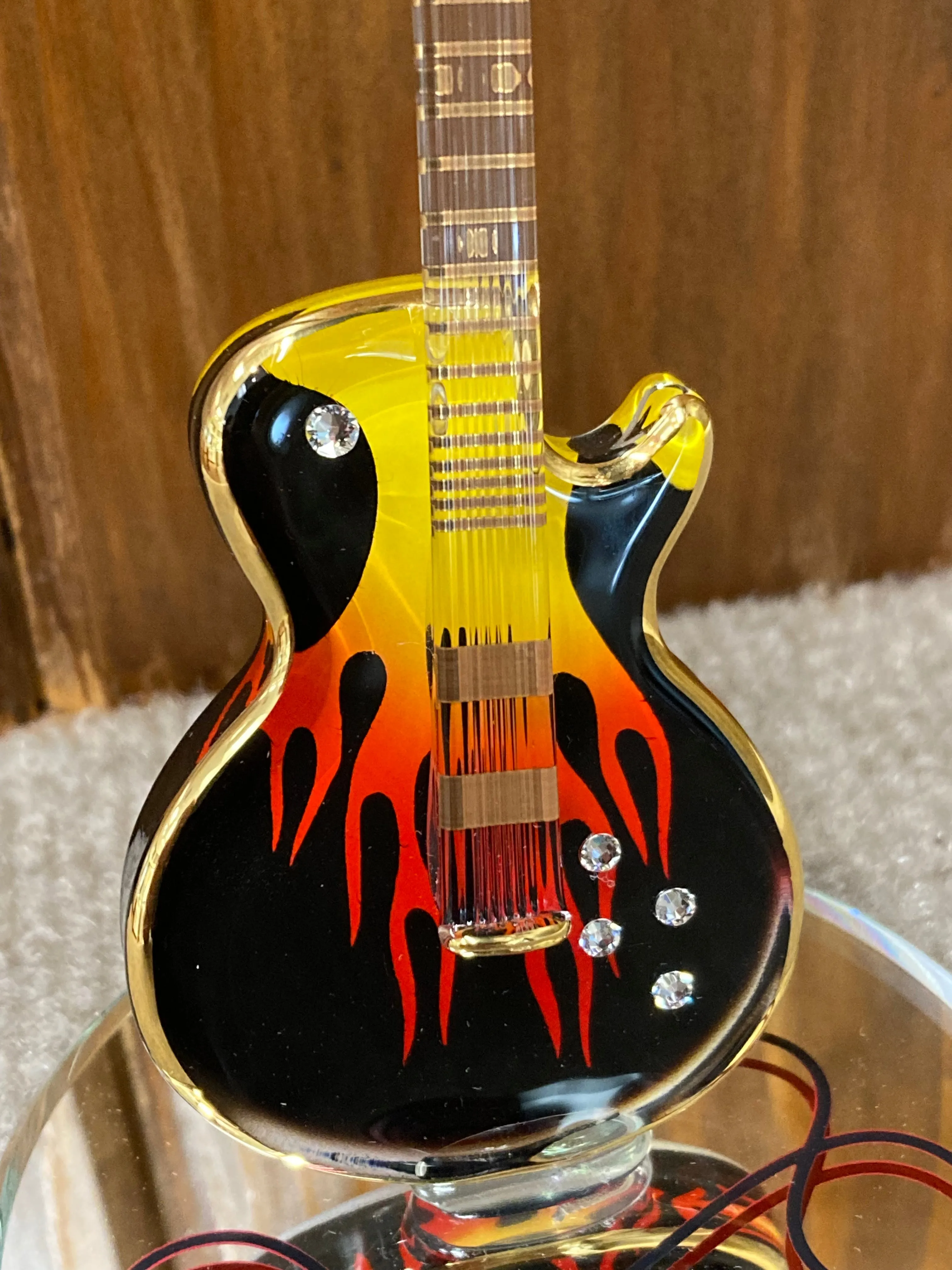 Guitar Hot Glass Figurine