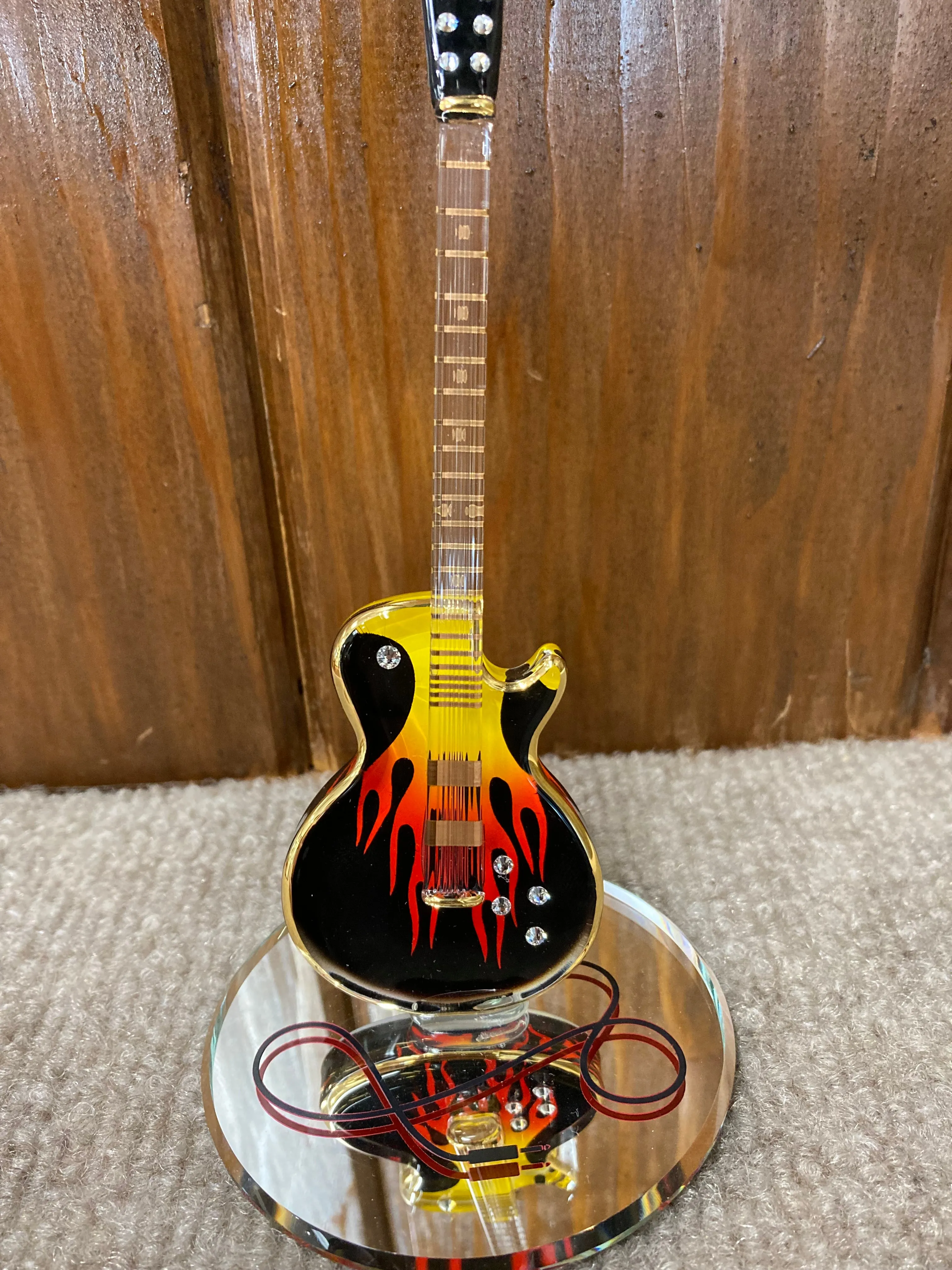 Guitar Hot Glass Figurine