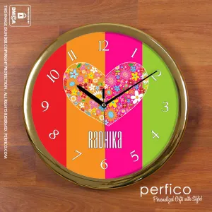 Heart in Bloom © Personalized Round Wall Clock