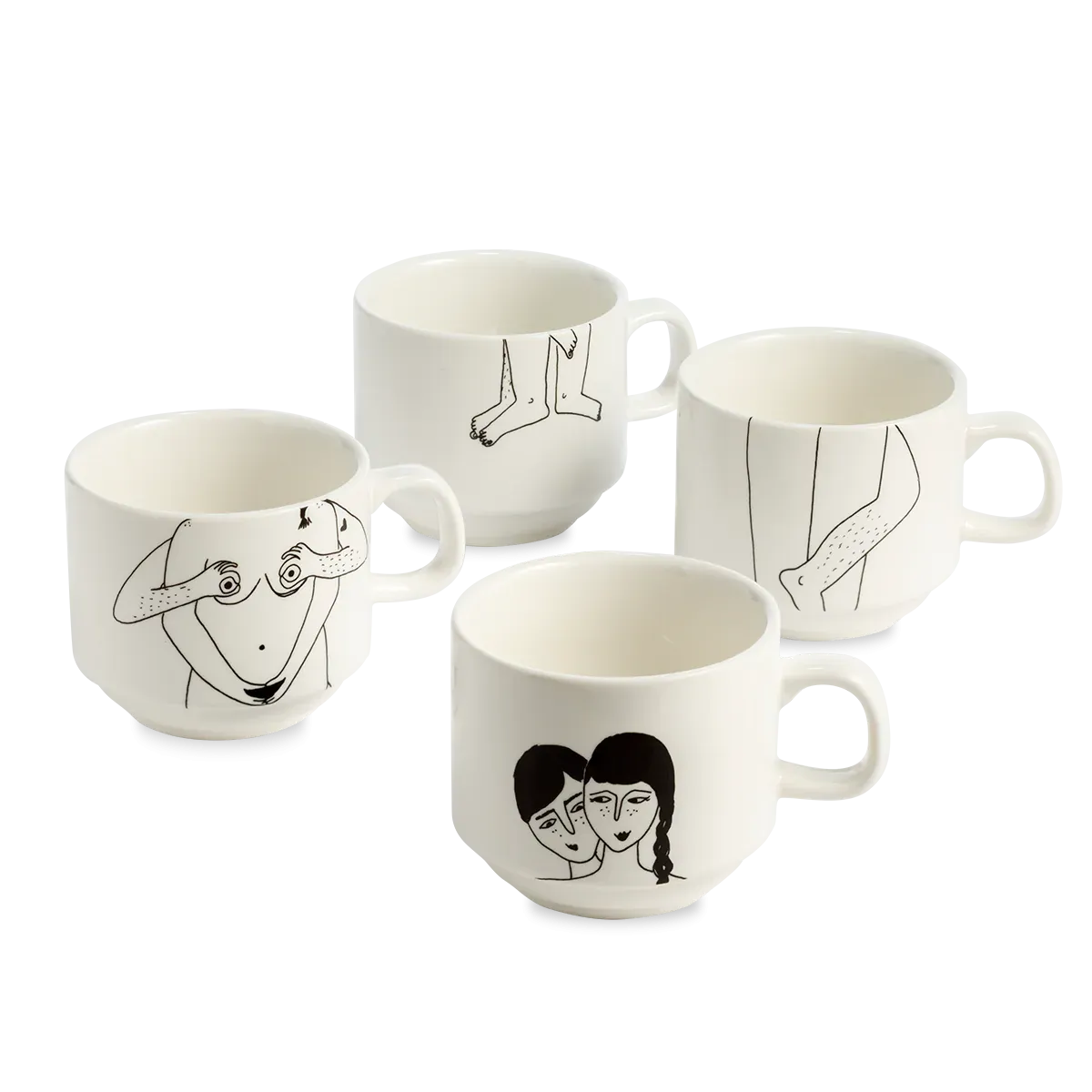 Helen B Stackable Mugs - Faces Everywhere