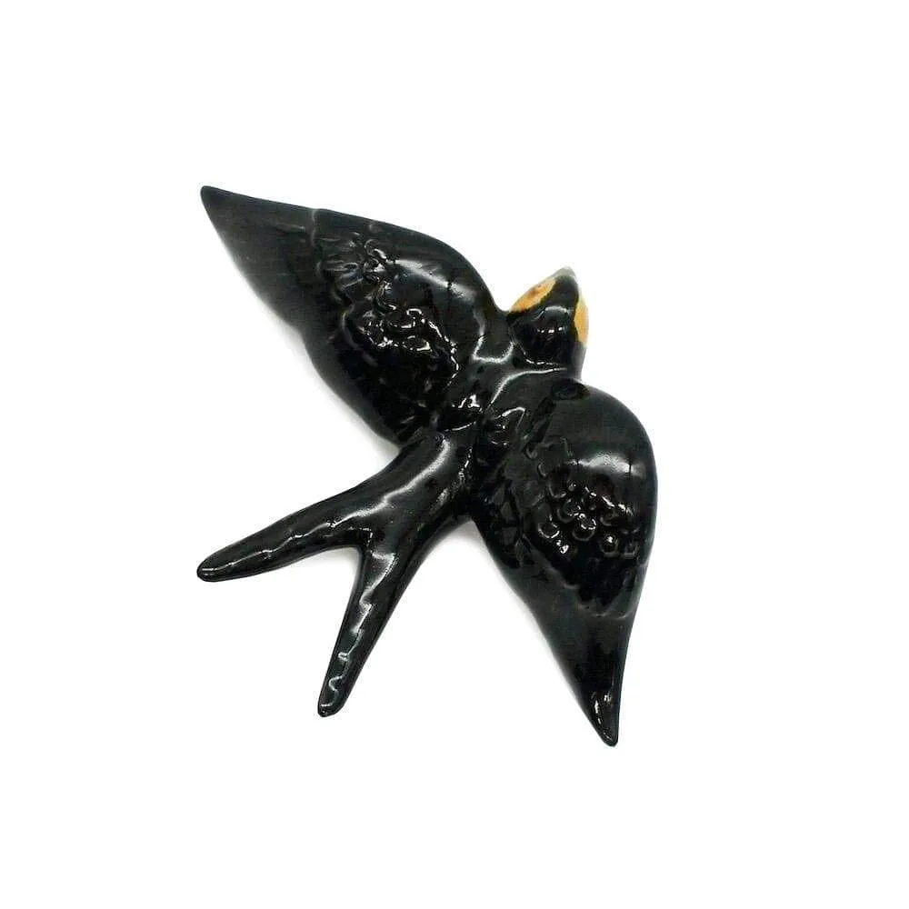 Hirondelle de Caldas da Rainha en céramique noire