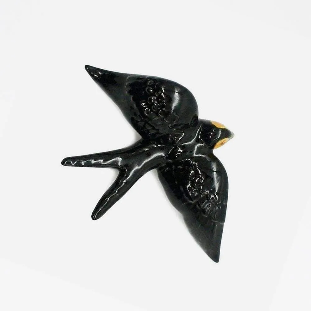 Hirondelle de Caldas da Rainha en céramique noire