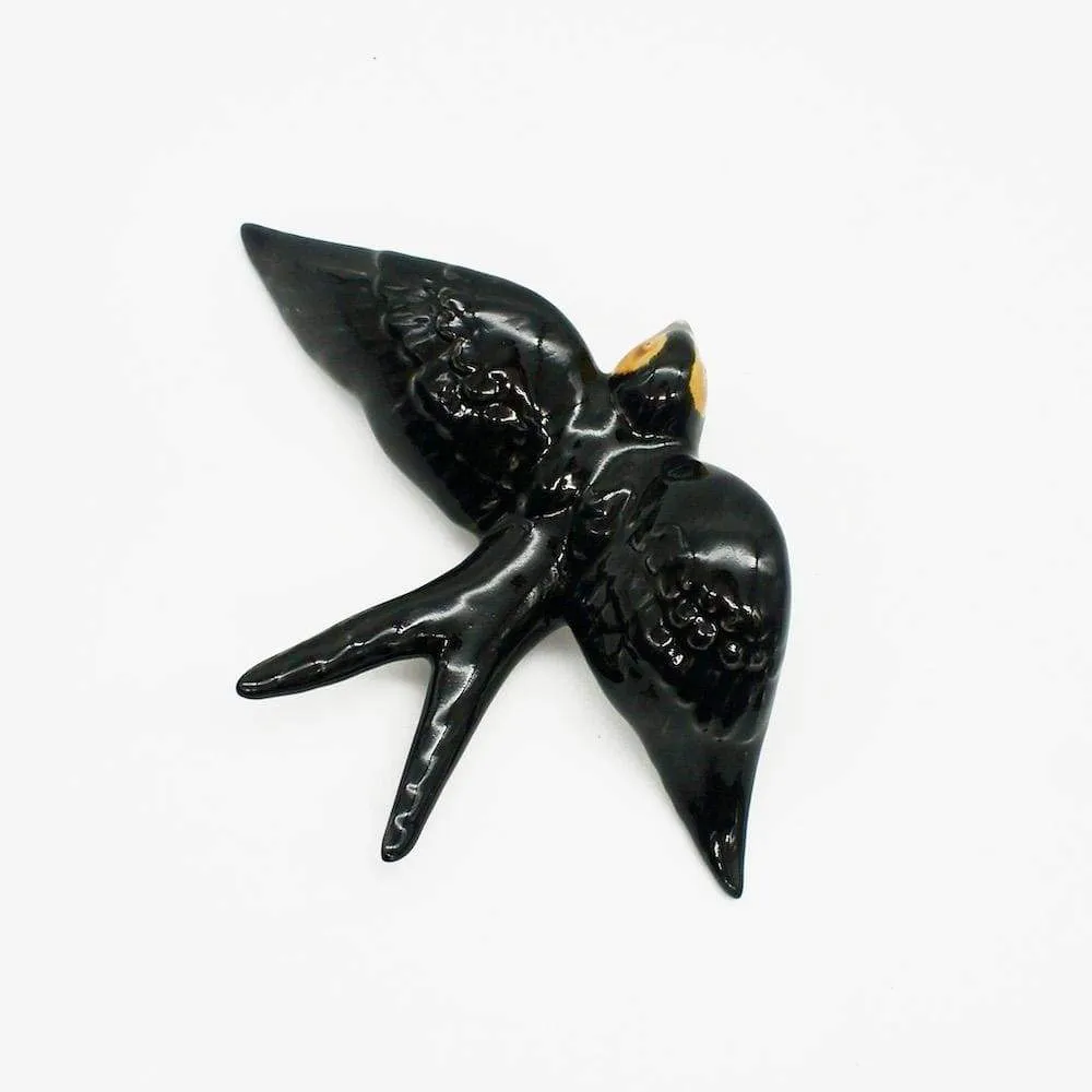 Hirondelle de Caldas da Rainha en céramique noire