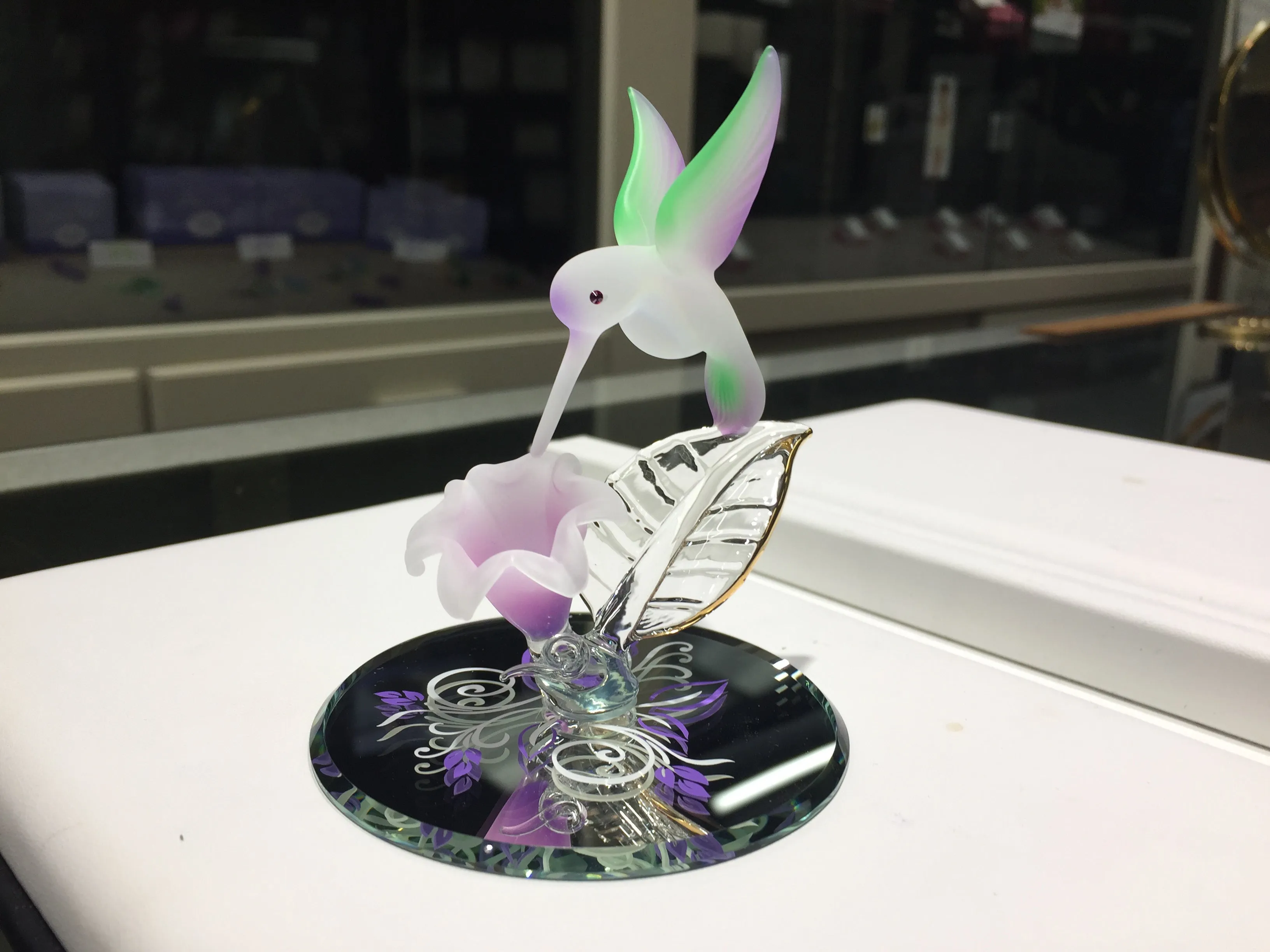 Hummingbird Glass Figurine