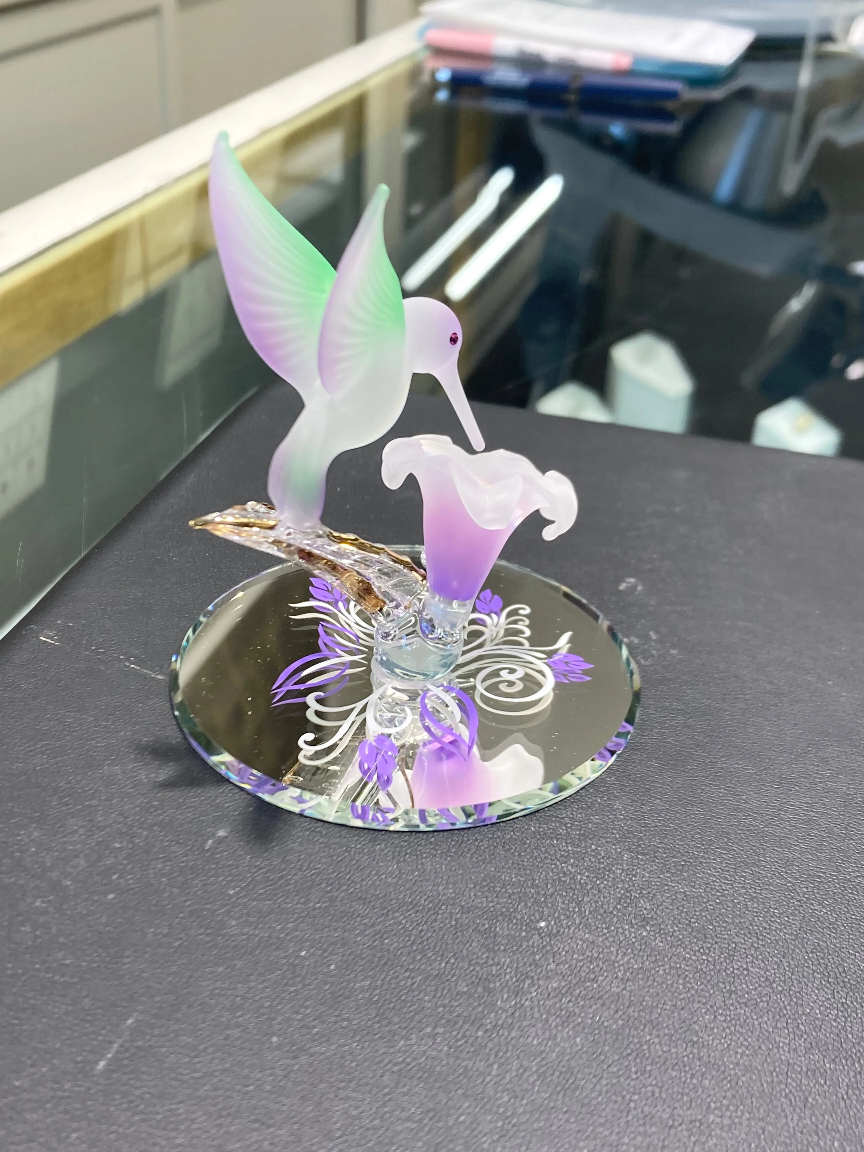 Hummingbird Glass Figurine