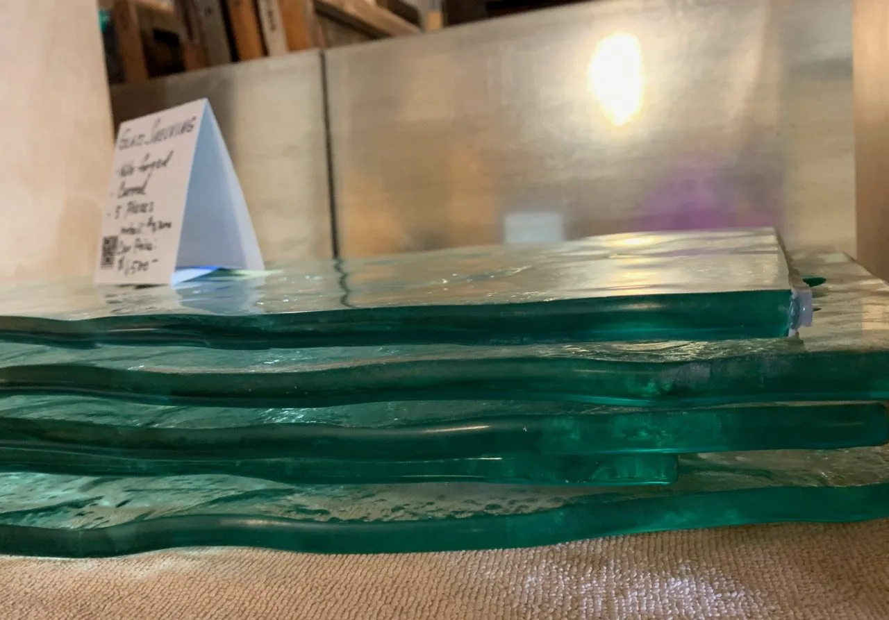 Kiln Forged Glass Curved Counter-Top Slabs, 5 Piece