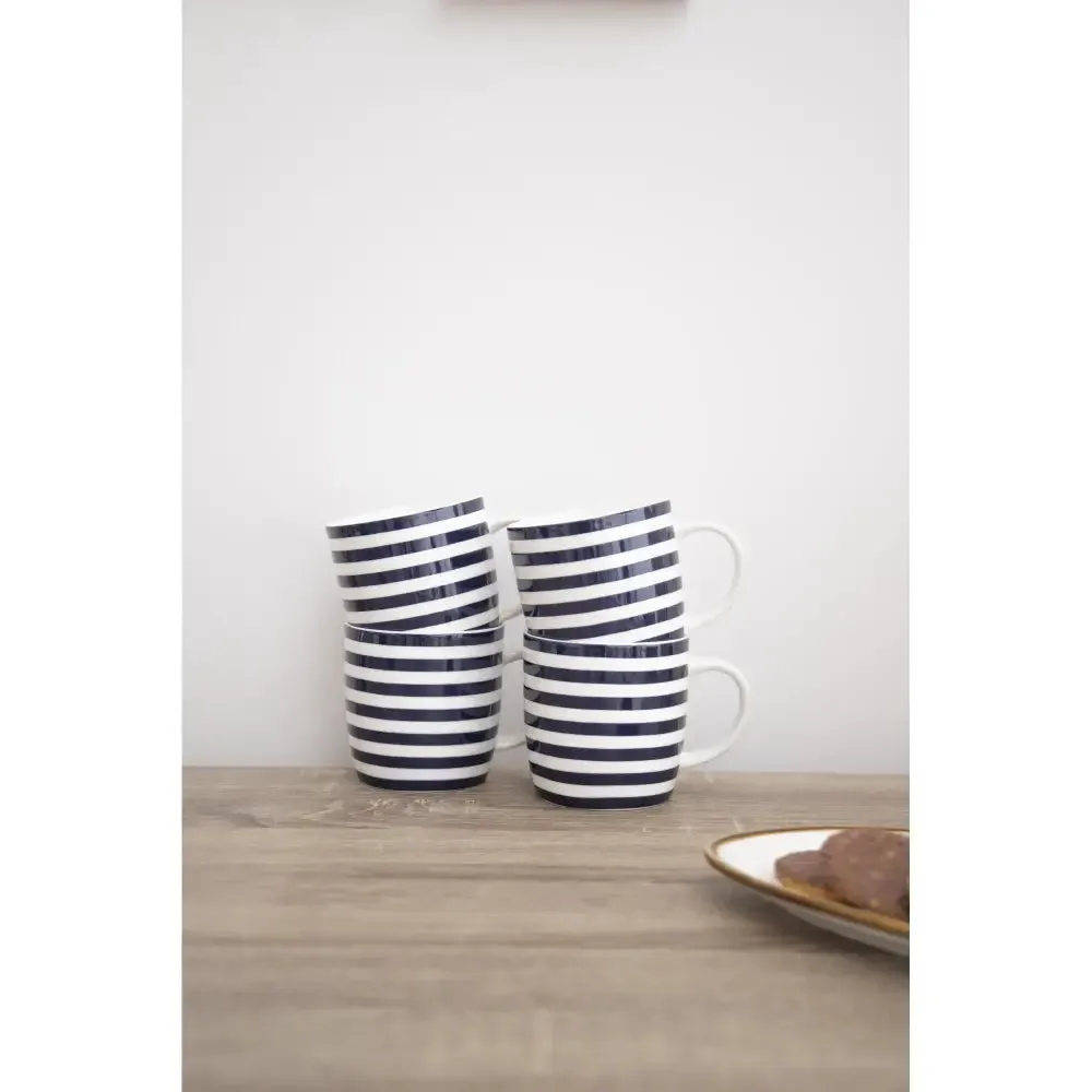 Kitchen Craft Barrel Mug Set Of 4 Nautical Stripe