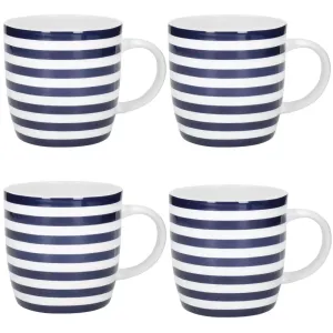 Kitchen Craft Barrel Mug Set Of 4 Nautical Stripe