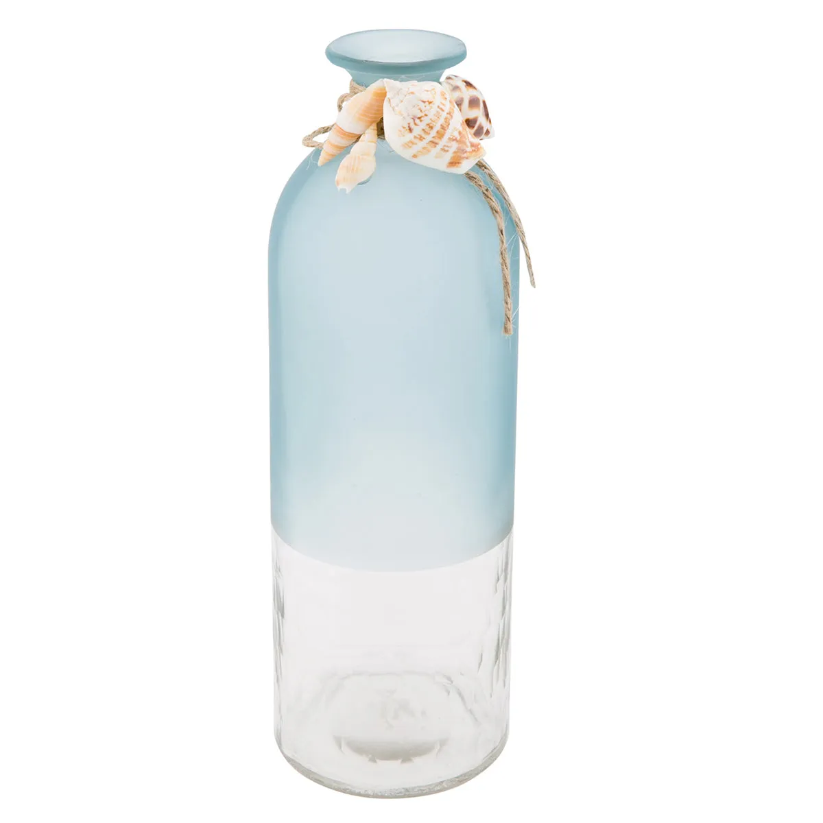Large Glass Bottle with Shell