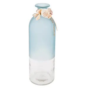 Large Glass Bottle with Shell