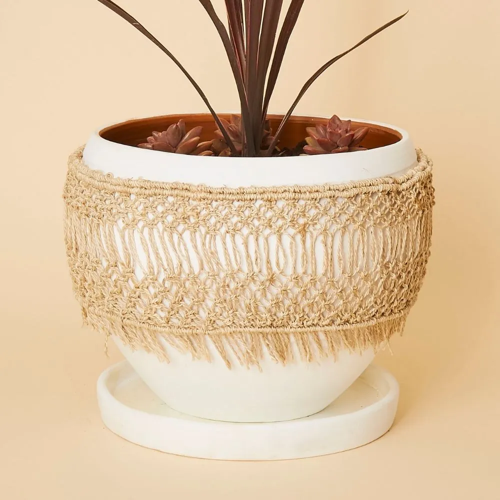 Large Macrame Wrap Terracotta Pot