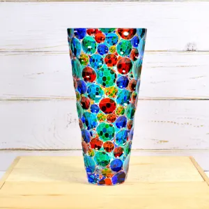 Lisboa Conico Vase, Hand Painted Crystal, Made in Italy