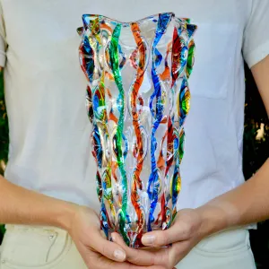 Lyrical Luxury Vase, Large, Hand Painted Crystal, Made in Italy