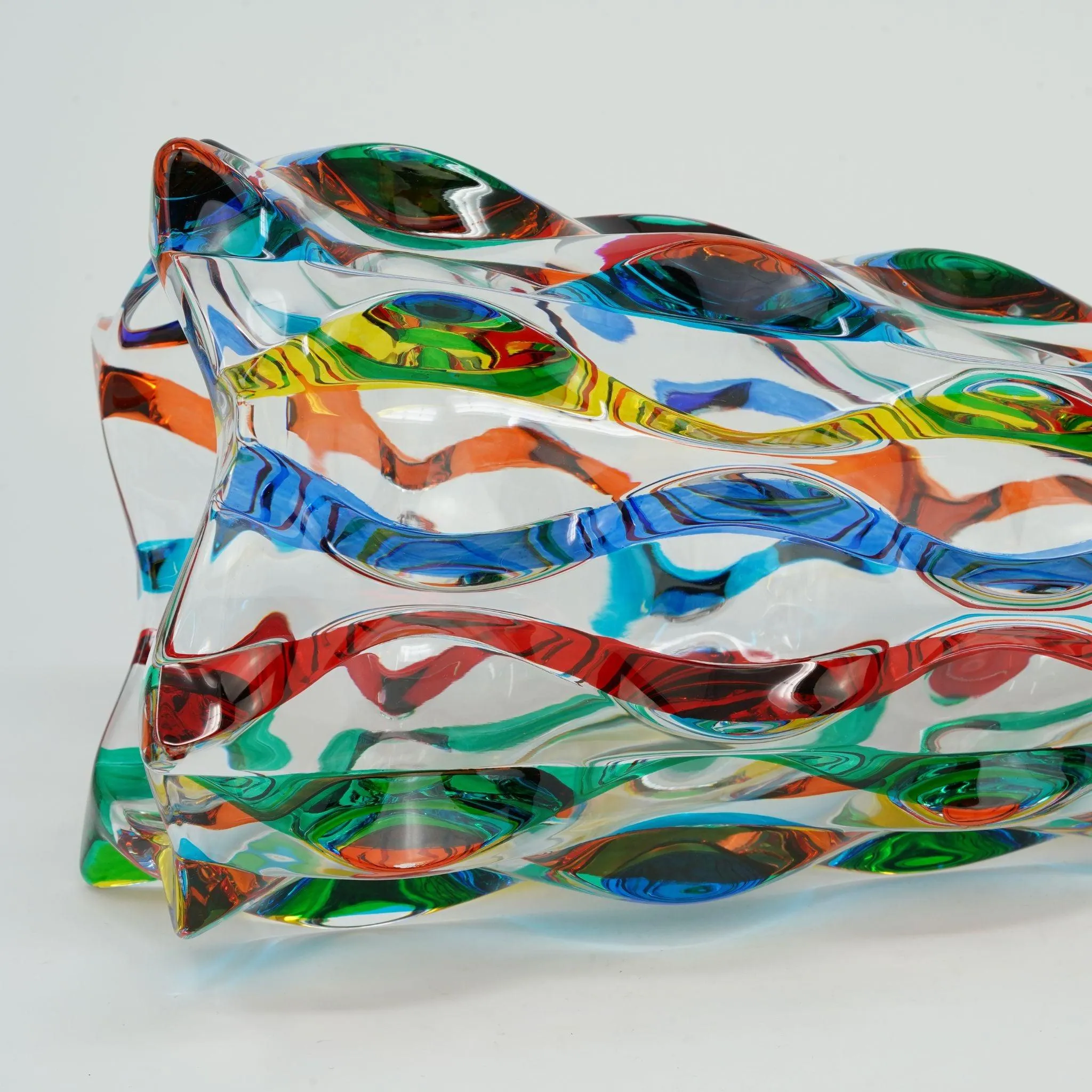 Lyrical Luxury Vase, Large, Hand Painted Crystal, Made in Italy